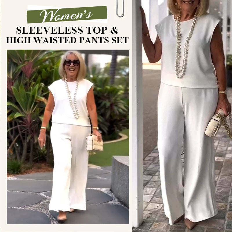 Siena™ - Zestaw Damski z Topem i Spodniami Bez Rękawów