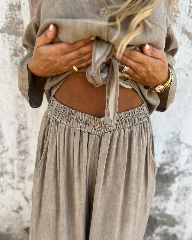 Noelia™ | Prosta i Elegancka Bluzka oraz Szerokie Spodnie