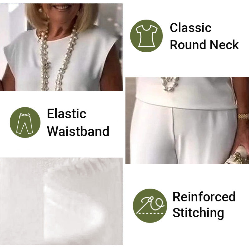 Siena™ - Zestaw Damski z Topem i Spodniami Bez Rękawów