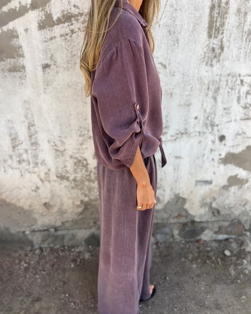 Noelia™ | Prosta i Elegancka Bluzka oraz Szerokie Spodnie