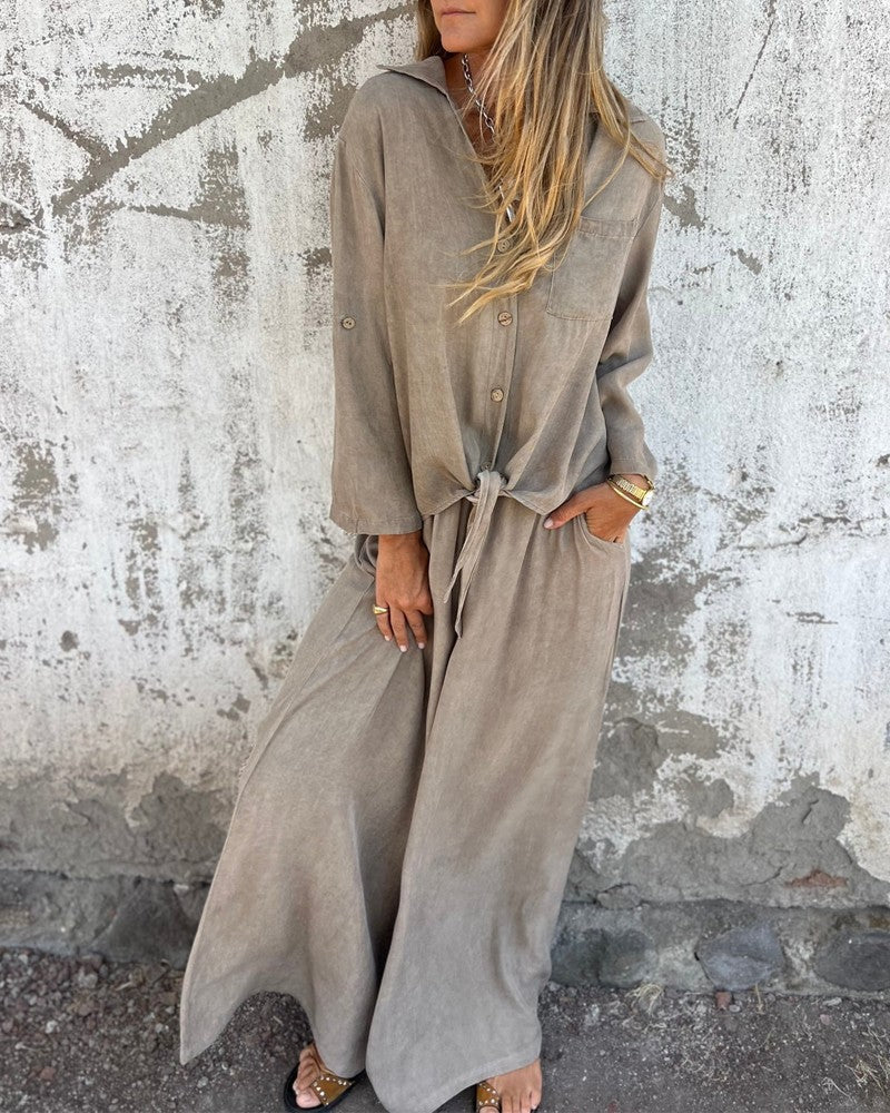 Noelia™ | Prosta i Elegancka Bluzka oraz Szerokie Spodnie