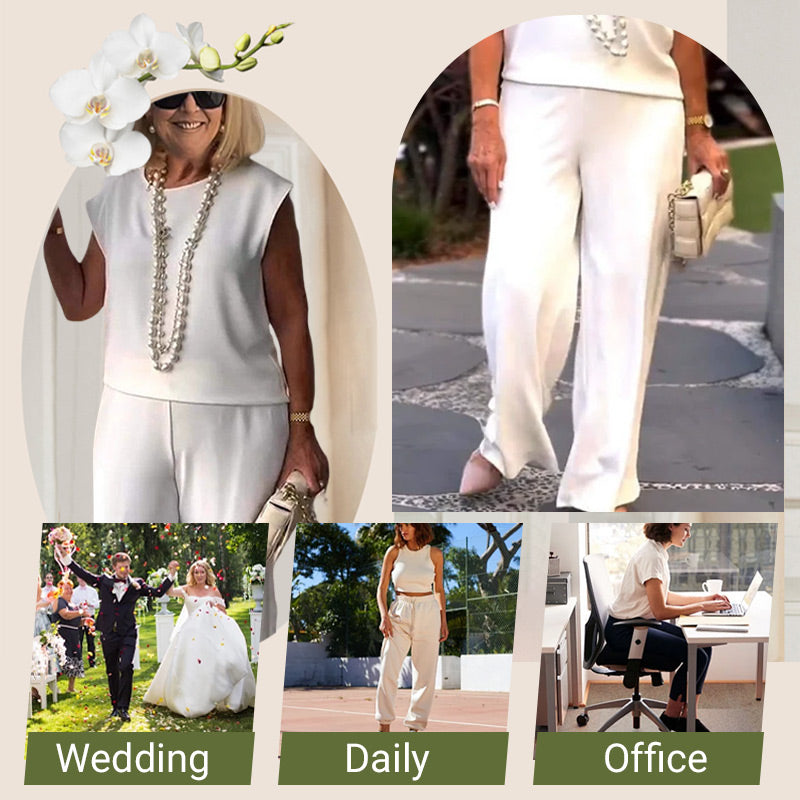 Siena™ - Zestaw Damski z Topem i Spodniami Bez Rękawów