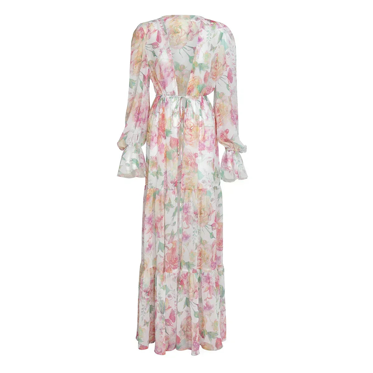 Vivienne™ - Bikini z Wiązaniami w Wzór i Elegancki Pareo