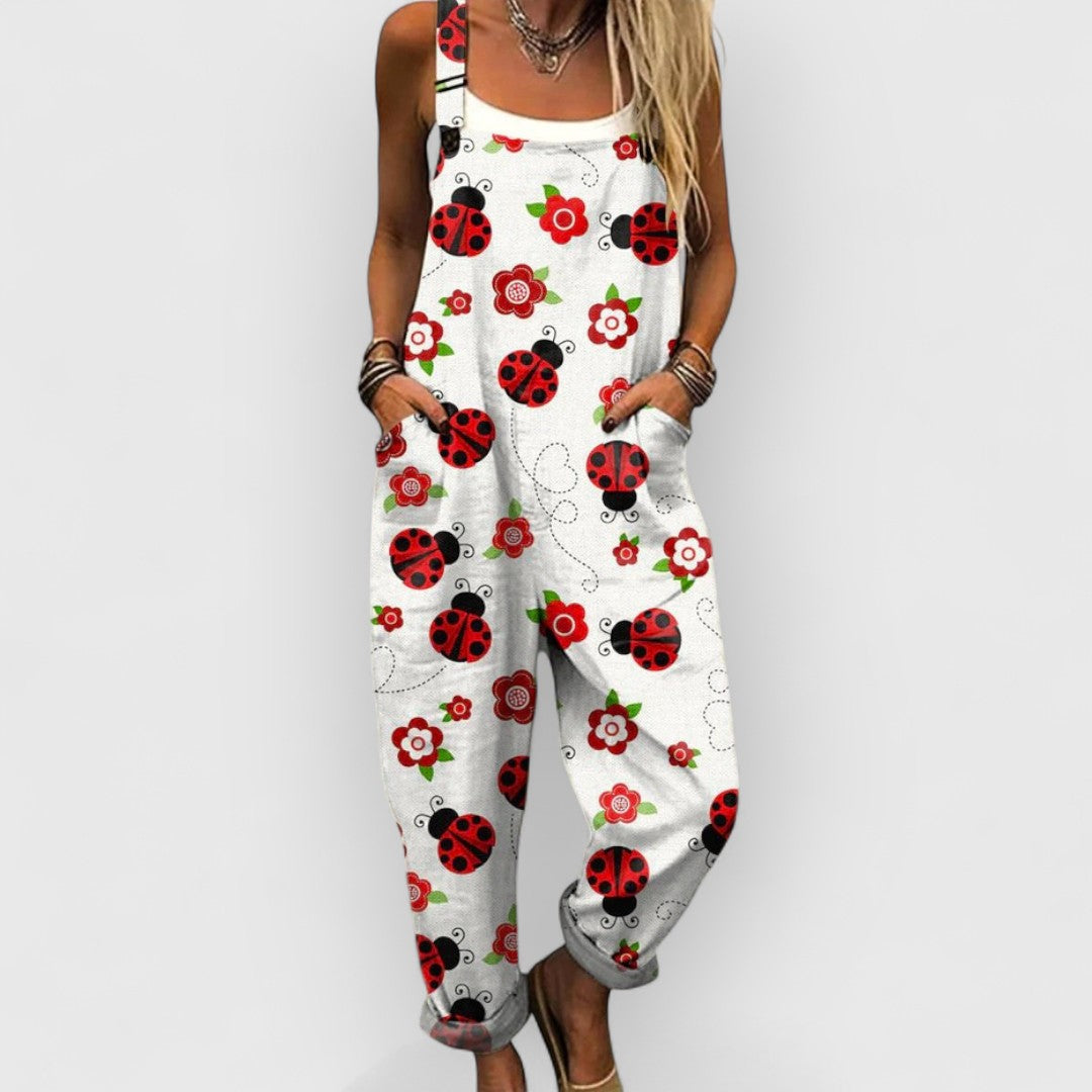 Alethea | Damski vintage kombinezon w kwiaty