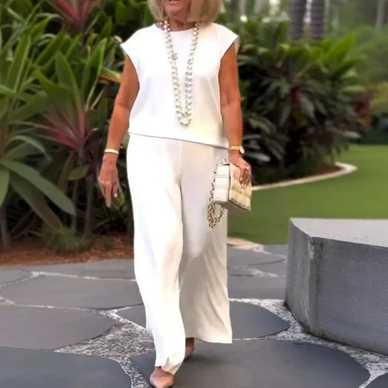 Siena™ - Zestaw Damski z Topem i Spodniami Bez Rękawów