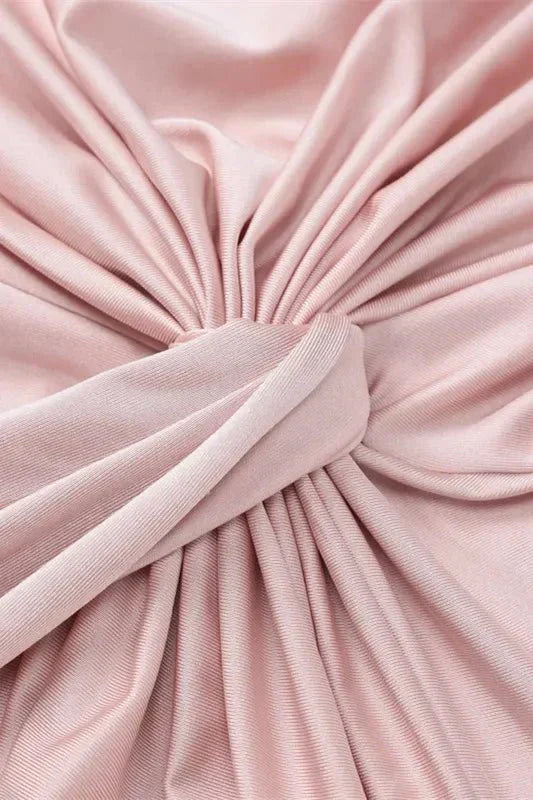 stylowa sukienka maxi z długim rękawem i skręcanym przodem